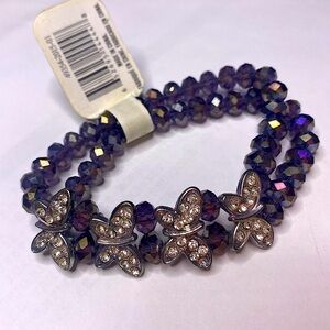 Vintage crystal butterfly bracelet